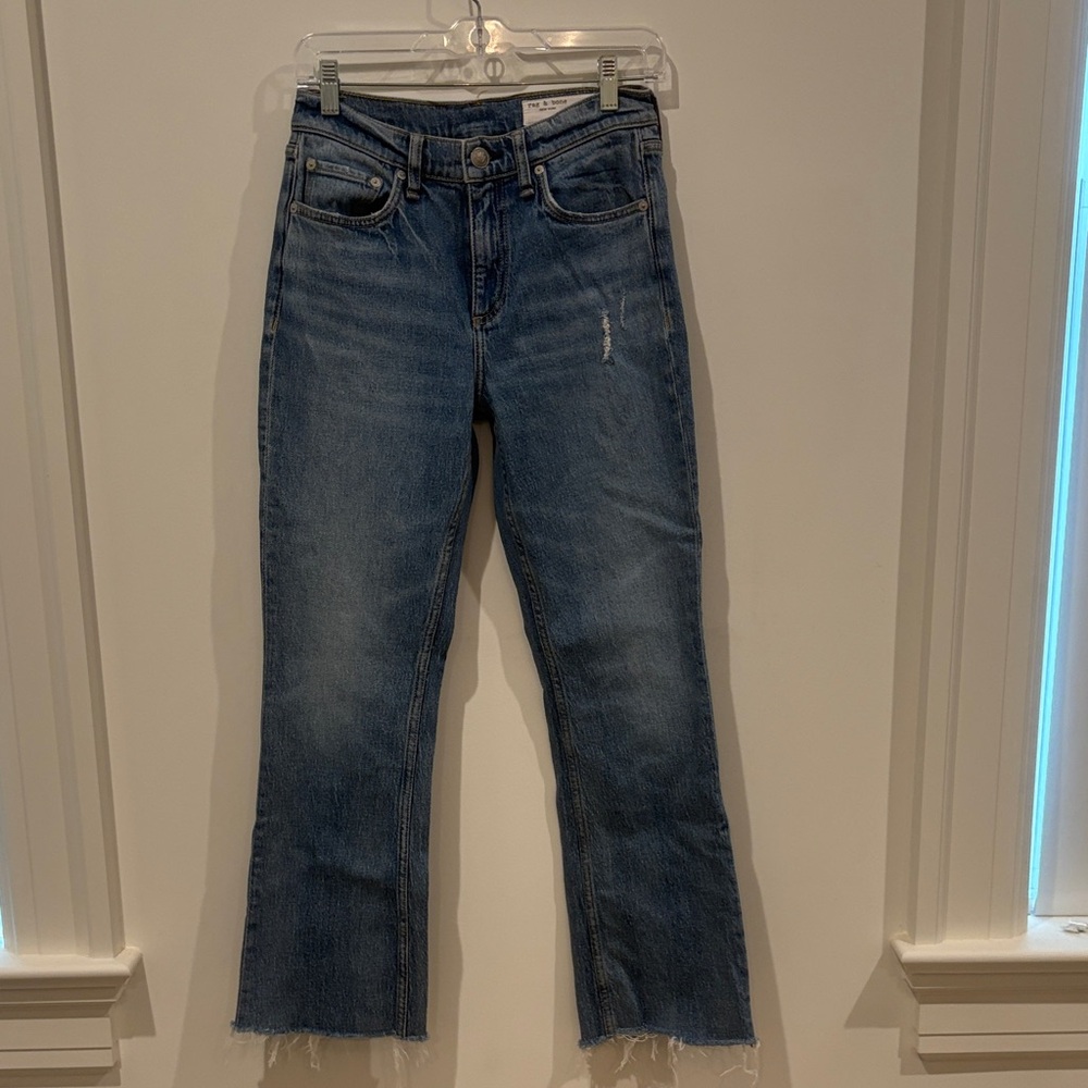 rag & bone Blue Straight Leg Jeans